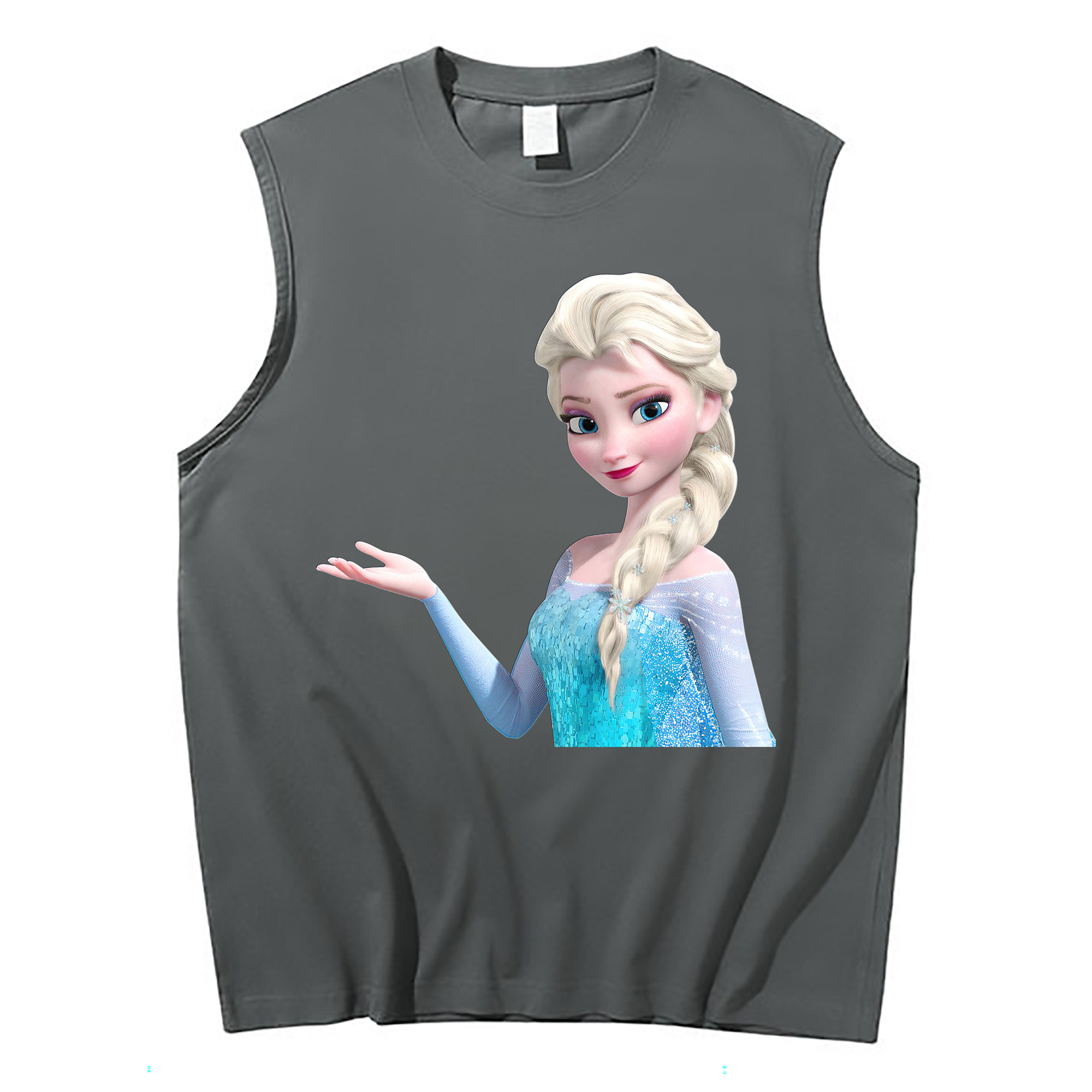 （画像用） アナと雪の女王 アンナ エルサ Frozen Anna Elsa コットン100％タンクトップ（フロントプリント）